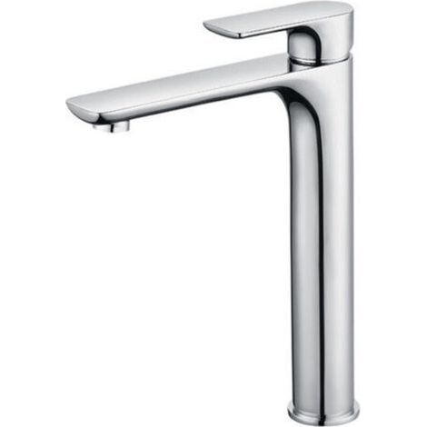Design-Waschtischarmatur mit hohem Auslauf, große verchromte Waschtischarmatur mit abnehmbarem Luftsprudler, Messing-Waschtischmischer, hohe Waschtischarmatur (1/5)