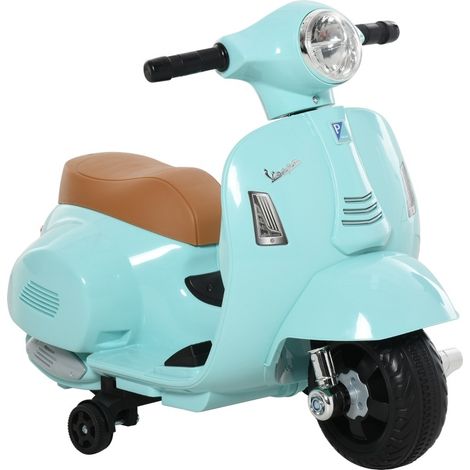 Scooter enfant électrique sous licence Vespa, 18-36 mois, avec phare, klaxon, pédale et siège confortable, jusqu’à 3 km/h – CHICFURN (1/5)