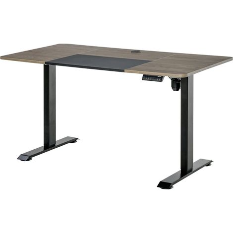 Elektrischer Schreibtisch Tischgestell Mit Motor, Computertisch, Höhenverstellbar, Stehschreibtisch, Natur+Schwarz, 140X70X72-116Cm