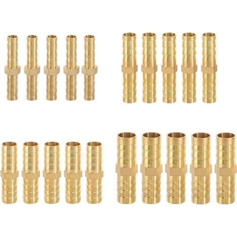 Brass Fuel Pipe Connector - 20 Pieces - 6/8/10/12mm - Leakproof - Easy Installation (1/4)