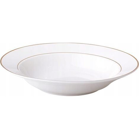 Assiette à soupe Ambition en porcelaine blanche 23 cm