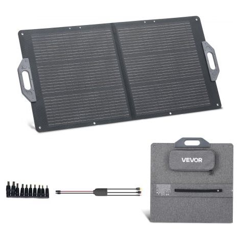 Faltbares Solarpanel 100 W, Tragbares Solarladegerät 24% Hocheffizienz, Monokristallines Solarmodul mit MC4-Ausgang, USB-A-, Typ-C- & DC-Anschlüssen, IP65, für Powerstations, Camping, Wandern (1/5)