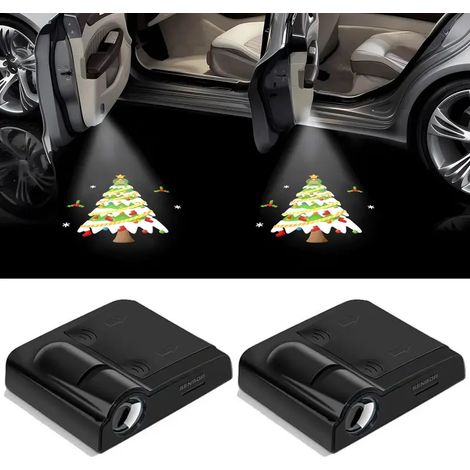 Set aus zwei Autotür-Einstiegsleuchten in Carbonfaser-Schwarz mit Infrarotsensor und HD-Projektion zum Öffnen (1/3)