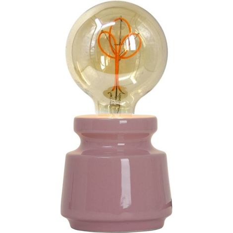 Lampe d'appoint Nella céramique rose compatible LED (1/3)