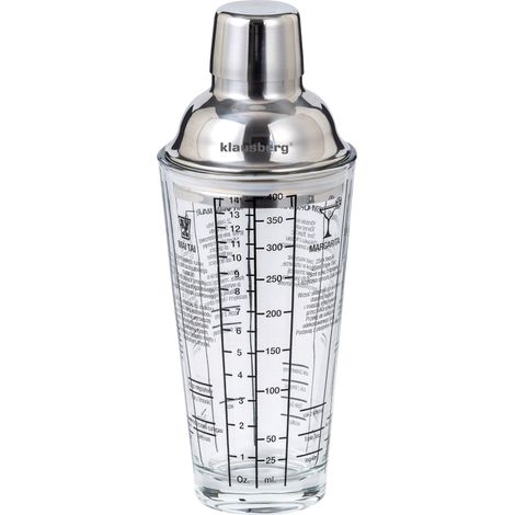 Shaker da barman in vetro da 400 ml con ricette Klausberg KB-7647 (1/5)