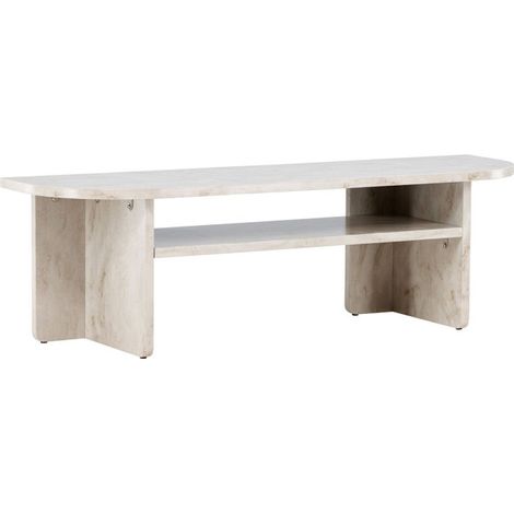 Meuble TV Effet Marbre "Alesund" 140cm Beige (1/5)