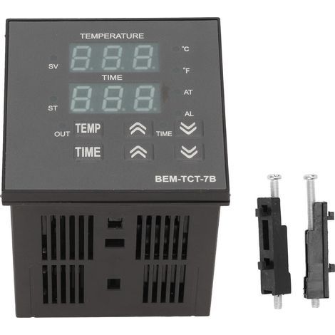 Thermostat à affichage numérique de l'heure, contrôleur de température d'entrée de Type K pour Machine à presse à chaud 100-240V (1/5)