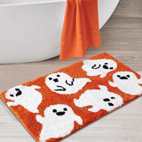 Tapis de salle de bain effrayant Halloween orange, jolie décoration pour la maison - 4060 cm (1/5)