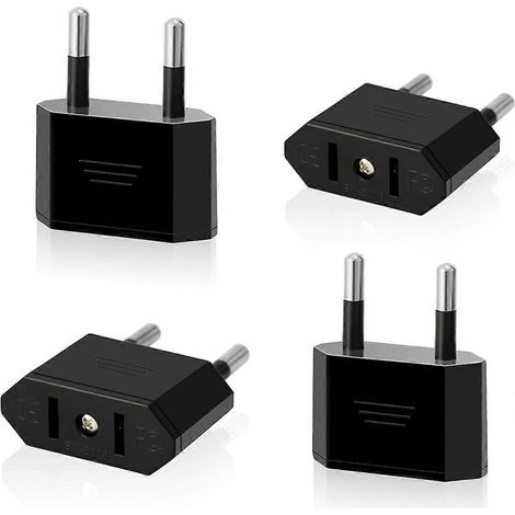 Adaptateur de voyage US vers EU (lot de 4) pour appareils avec alimentation américaine (noir)
