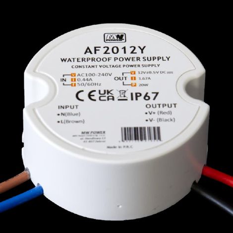 AF2024Y: MW Power 20W 24V/0,83A rundes LED-Netzteil, IP67