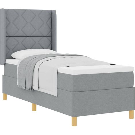 Maison Exclusive - Lit à ressorts avec matelas Gris clair 80 x 200 cm tissu