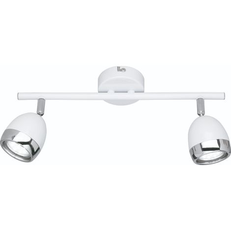 REALITY LEUCHTEN - BARRA DA SOFFITTO NANTES LED BIANCA CROMO 2 SPOTS LUNGHEZZA 35CM