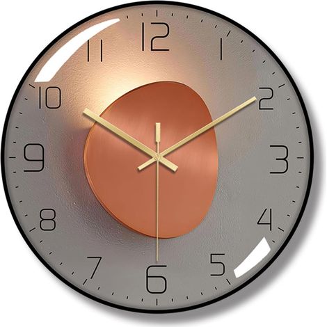 Horloge murale, horloge murale Art déco avec horloge murale en métal moderne et silencieuse, adaptée pour salon, chambre, salle d'étude, bureau (1/5)