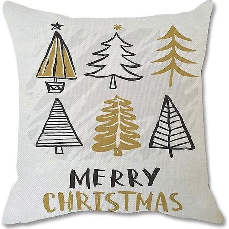 Housse de coussin décorative de Noël en coton et lin, pour canapé et maison (1/2)