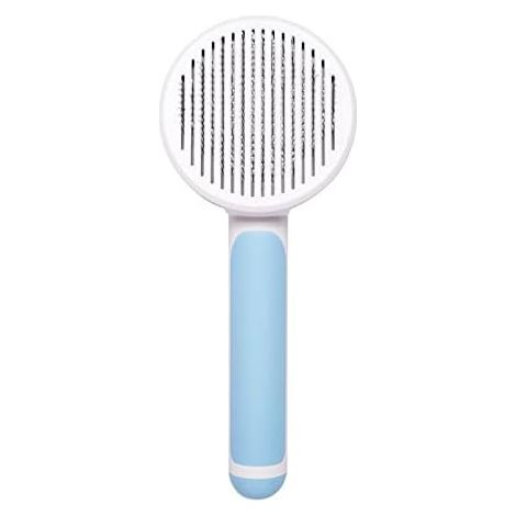 Brush for Dogs and Cats - Self-Cleaning Dead Hair Brush for Cats and Dogs with Long Short Hair to Effectively Remove Up to 95% of Dead Hair and Tomentose Hair Undercoat Tangles Dead (Blue) (1/5)