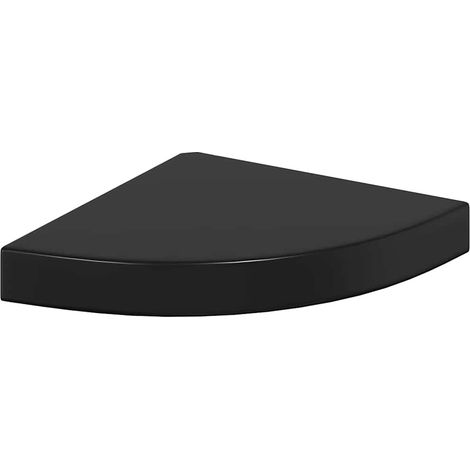 Maison Exclusive - Eck-Schweberegal Hochglanz-Schwarz 25x25x3,8 c (1/5)