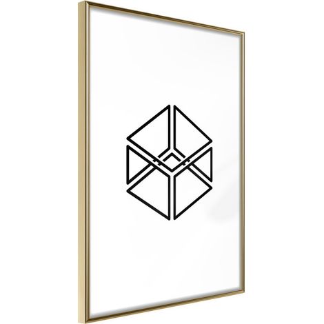 Affiche Murale Encadrée "Count the Squares" 30 x 42 cm Or