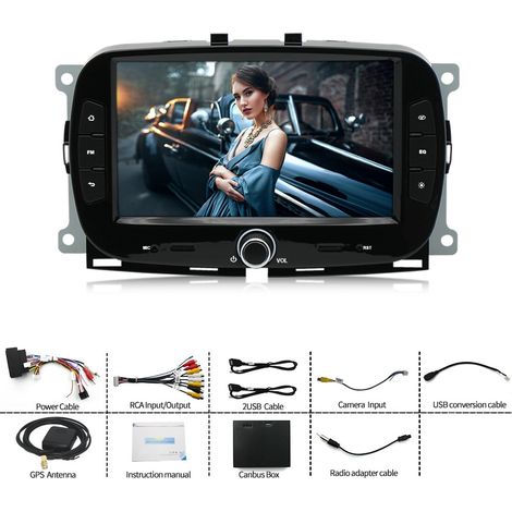 Compatible avec Fiat 500 Collar Yapondo Tipo Android Car Central Control All-In-One Machine (1/3)