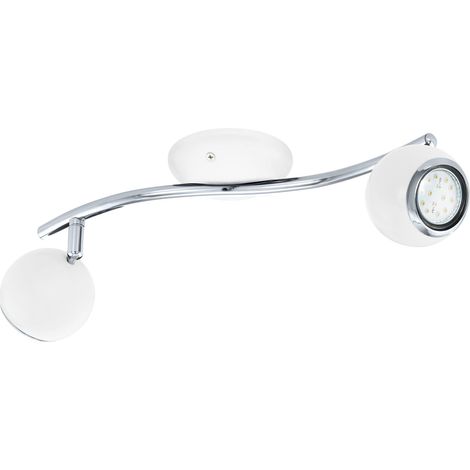 LED Plafonnier, lampe de plafond 2 flammes, spot en métal blanc (1/5)