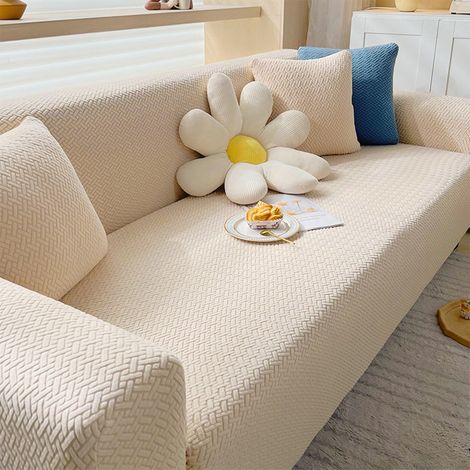 Housse De Canapé Extensible - Tissu Tricoté 85% Polyester 15% Spandex - Anti-dérapant Avec Patins En Mousse - Pour Canapés 185 À 230 cm - Vert - 1 Pièce