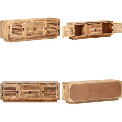 Meuble TV 120x30x40 cm Bois de manguier brut - Meubles Tv - Meuble Tv - Meuble Audio - Support Tv - Design Vintage - Home & Living (1/5)