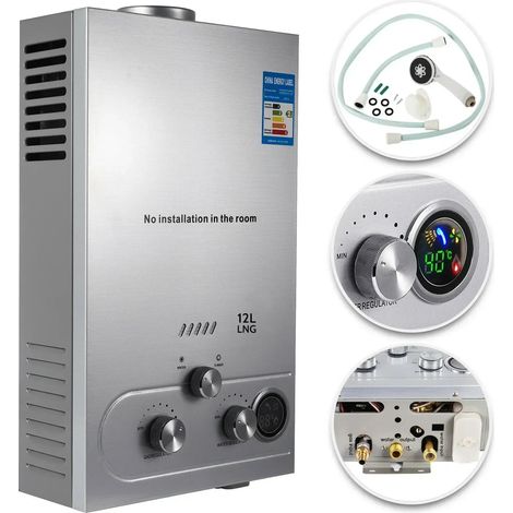 Calentador de agua LPG Prapane Durchlauferhitzer Warmwasserbereiter Boiler 18L
