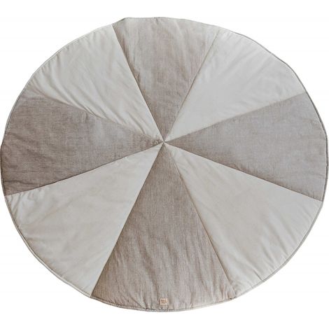 Tapis de sol rond molletonné bébé enfant circus time - Crème, beige (1/5)