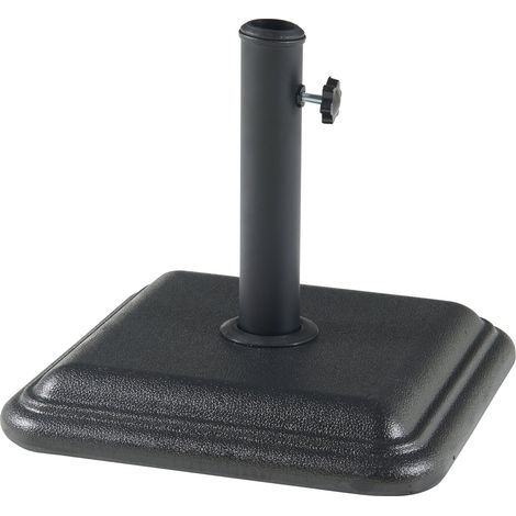 Base per ombrellone da giardino con adattatori 33 / 37 / 41 / 48 mm cemento 35 x 35 x 6 cm nero 030010249
