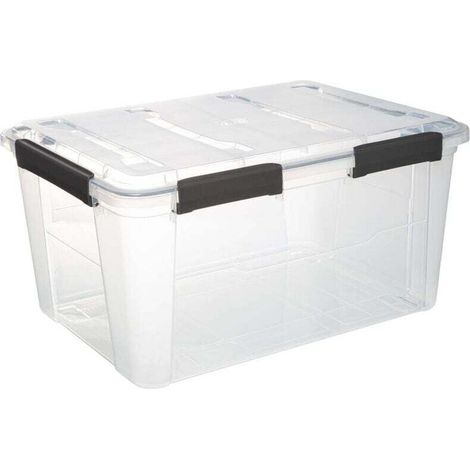 Caja de almacenamiento de plástico con clip de 50 L (protect+) (1/4)