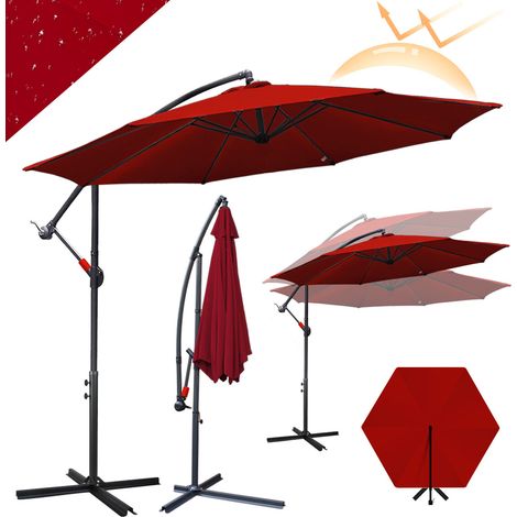 TolleTour Sonnenschirm 3m Rot – Auffälliger Gartenschirm für Terrasse, Grillplatz & sommerliche Outdoor-Momente