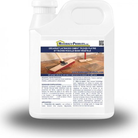 Décapant laitances ciment tâches plâtre et tâches rouille base végétale - 500 ml Transparent - MATPRO (1/2)
