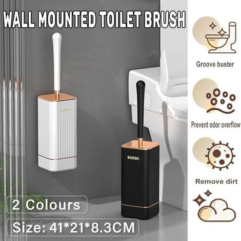 Wandmontierte Toilettenbürste aus weißem Silikon (1/4)