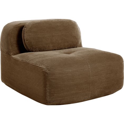 Neche Module Central de Canapé Modulable Sans Accoudoirs en Velours Côtelé,Siège de Salon Combinable,90x103x70cm,Marron (1/5)