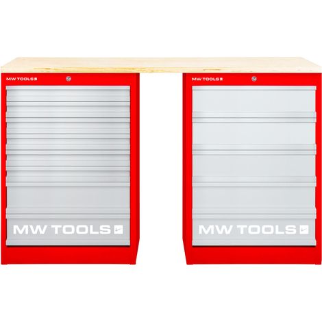 Établi modulaire Multiplex avec 2 armoires à tiroirs 5T & 8T 1500 mm MW Tools MOD15L58