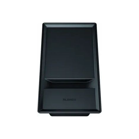 Plateau de rangement avec couvercle, en plastique, noir