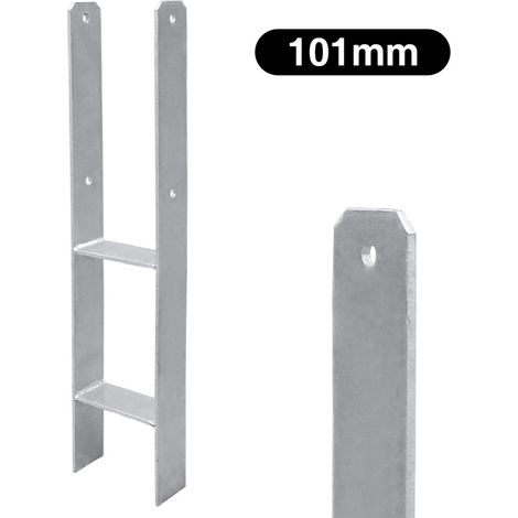 EINFEBEN Ancrage en H Support de poteau MINI Support de poteau Sabot de poteau Ancrage de poteau-101mm-6 pièces (1/5)