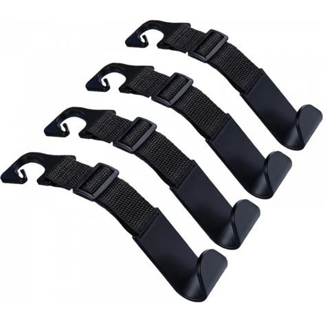 Lot de 4 crochets réglables pour sac à main de voiture, pour appui-tête de siège arrière  Supports pour sac de voiture et camion (1/5)