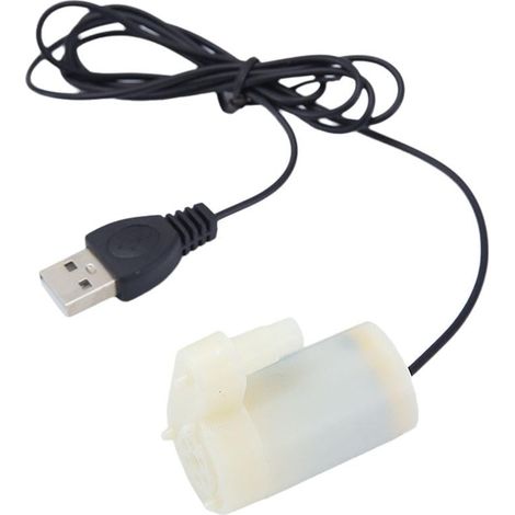 Pompe Submersible USB - Hauteur de Refoulement 300 cm - Débit 3 L/min - Pour Aquarium Hydroponie Fontaine Intérieure - 1 Pièce (1/5)