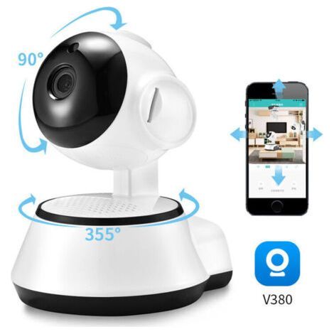 Camera de Surveillance panoramique V380 Pro IP WiFi, dispositif de securite domestique sans fil, enregistrement Audio, babyphone video d'interieur, (1/4)