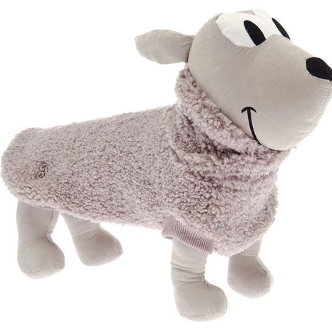 Maglioncino con collo alto incrociato e fondo giromanica in cotone modello Mou per cani: 33 cm - Bordeaux (1/5)