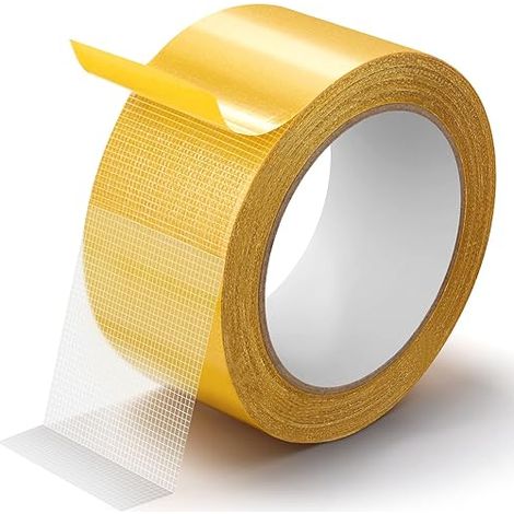 Cinta adhesiva transparente de doble cara para tela y alfombras, resistente, de 1,96 pulgadas x 65 pies. (1/5)