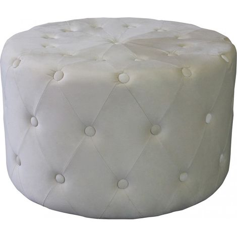 Pouf design rotondo 68 cm morbido in velluto con bottoncini decorativi (1/3)