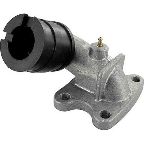 Collettore di aspirazione TNT, passaggio 21 mm / montaggio 24-25 mm, per carburatori Dellorto, Peugeot verticale 50 / Peugeot 100 (1/2)