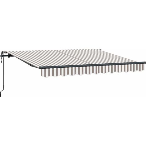 Einziehbare Markise Hellgrau und Weiß 300 x 250 cm vidaXL