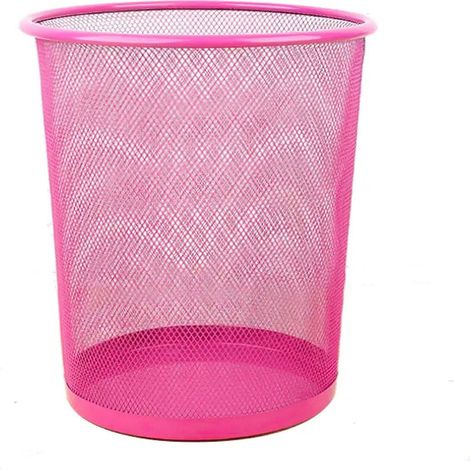 Corbeille à papier Sinoba, poubelle en fil de fer, hauteur 34 cm, 18 L, rose