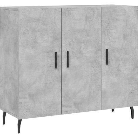Buffet Meuble de rangement gris béton 90x34x80 cm bois d'ingénierie (1/5)
