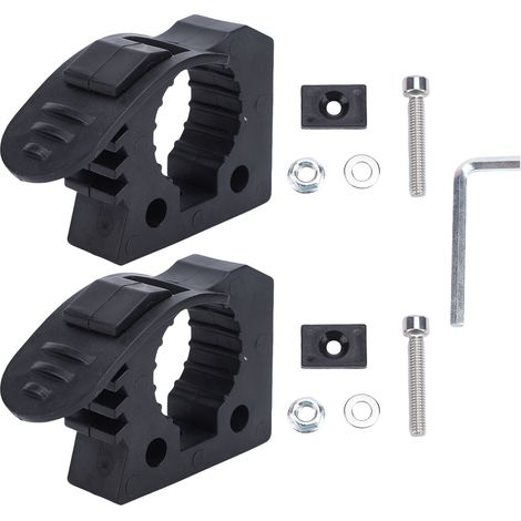 Dachgepäckträger-Schaufelhalterung aus Aluminiumlegierung, universelles Schnellverschluss-Klemmen-Montageset für ATV, UTV, Wohnmobil, Van, LKW, Boot, Zug, Schwarz, 2-teilig. (1/5)