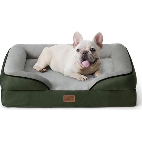 Hundebett orthopädisches rutschfest L 71 x B 58 x H 17 cm Tannengrün (1/5)