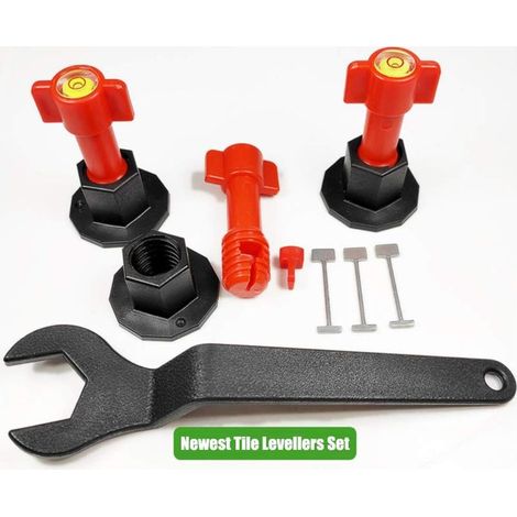 Lot de 100 outils de nivellement à aiguilles interchangeables réutilisables pour la construction de sols, murs et carreaux en céramique (1/5)