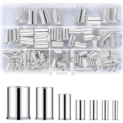 &180pcs Non-Insulated Cable End Ferrules,End to End Connectors,Crimp Termination,Copper Cable Lugs for Electrical Projects,4/6/10/16/25/35/50/70mm²& (1/5)